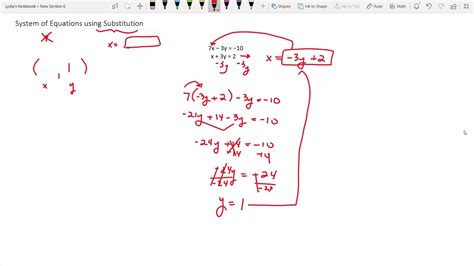 System Of Equations Using Substitution Youtube