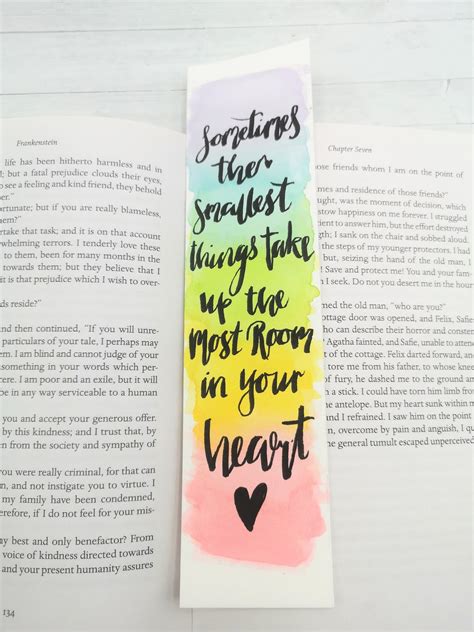 Watercolour Bookmark Quote Bookmark Book Lover T Custom Etsy