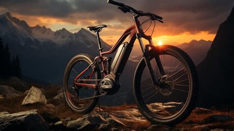 Premium AI Image | Silhouette of vintage bike at the sunset on a mountain