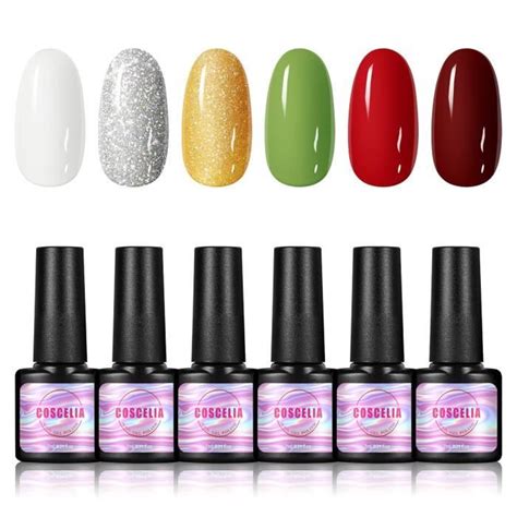 COSCELIA Vernis à Ongles Vernis Semi Permanent 6pcs 7ml Gel Ongles Gel