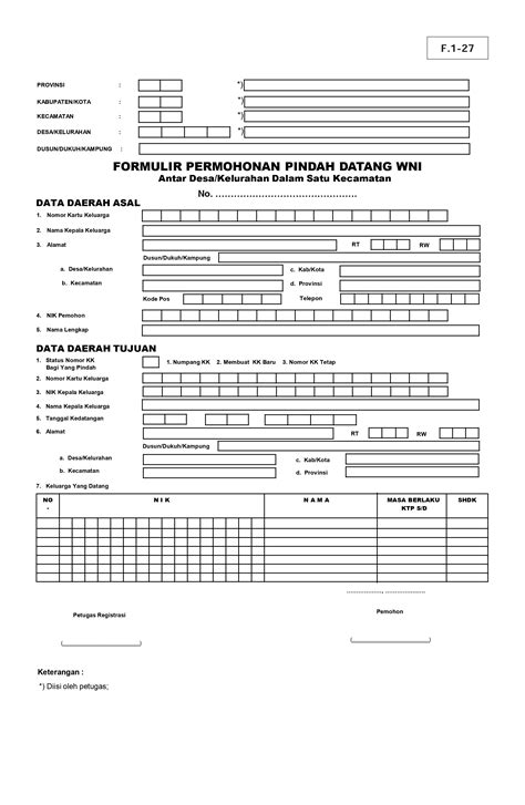 Template Surat Penambahan Lampiran Surat Keterangan Pindah Datang