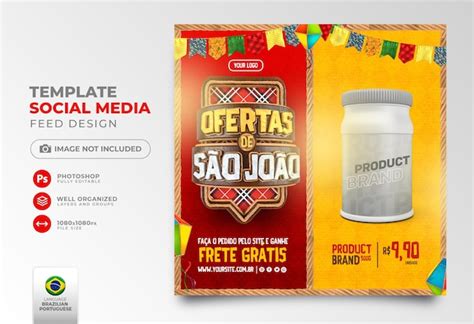 Postar Ofertas De Mídia Social De Saint Jhon Em Renderização 3d