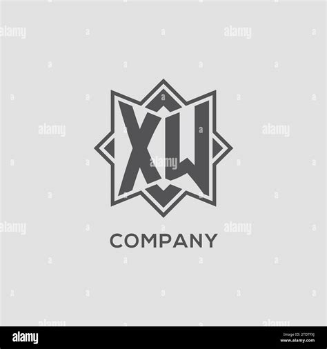 Monogram Xw Logo With Eight Point Star Style Design Vector Graphic