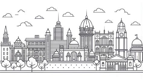 Chennai skyline Tamil Nadu India city vector line | Premium AI ...