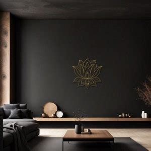 Gold Lotus Flower Metal Wall Art, Mandala Wall Art, Boho Office Decor ...