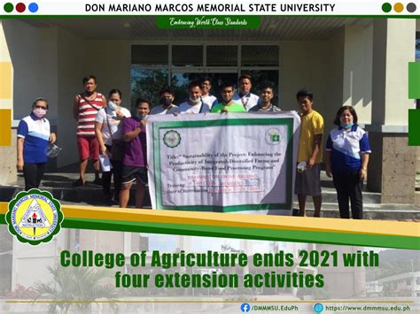 College Of Agriculture Ends 2021 With Four Extension Activities Don Mariano Marcos Memorial