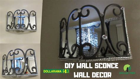 DIY DOLLAR STORE GLAM WALL SCONCE DIY BLING WALL DECOR YouTube