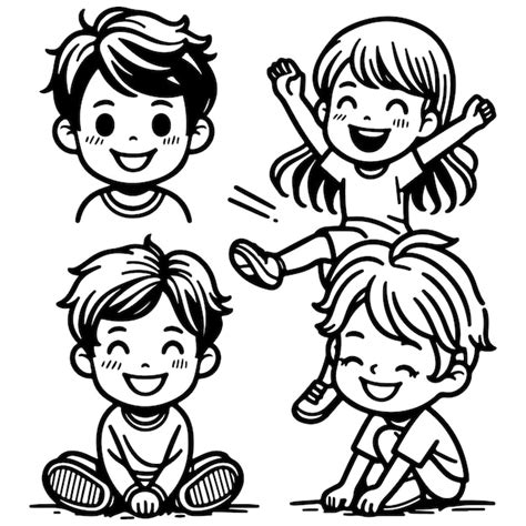 Joyeuse journée des enfants Cute page de coloriage d enfant