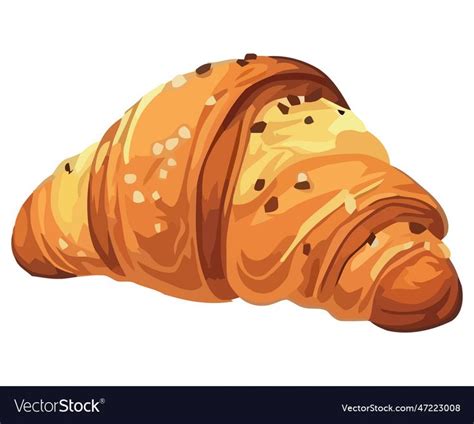 Baked croissant and baguette french gourmet vector image on VectorStock ...