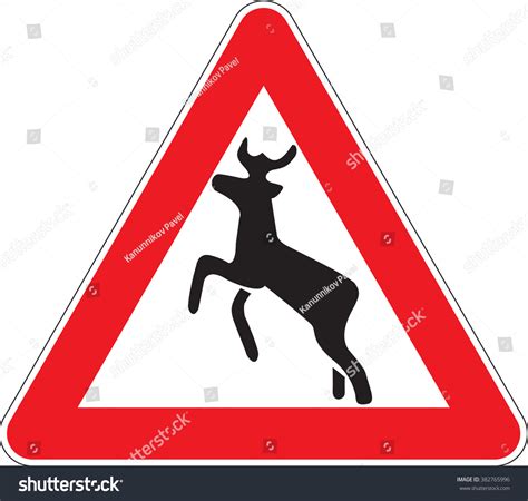 Warning Signs Wild Animals Royalty Free Stock Vector 382765996