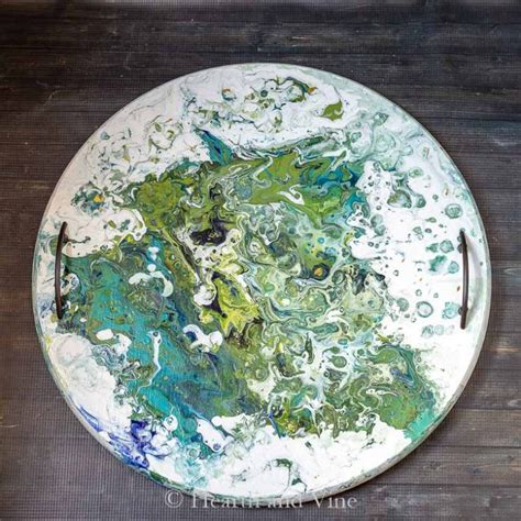 How To Make An Acrylic Pour Painting Wood Tray Hearth And Vine