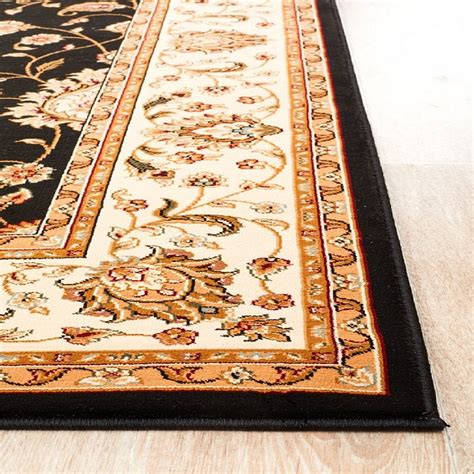 New Unitex Rugs TRADITIONAL Empire Yan Black Floor Rug 160 x 230cm Floral