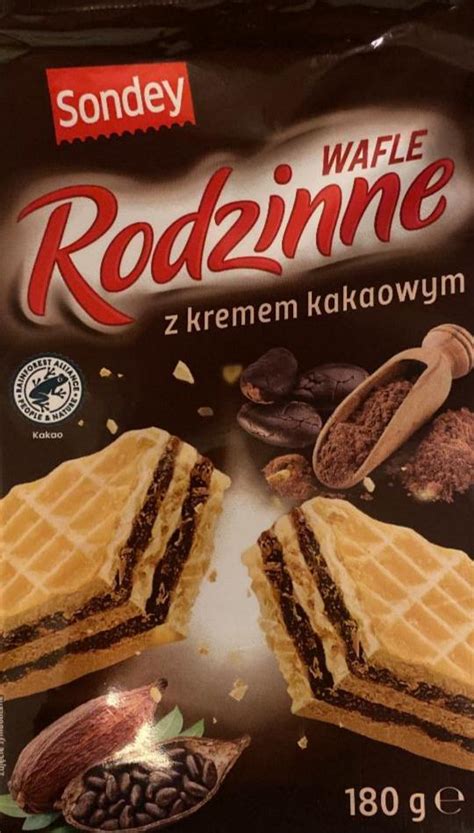 Wafle Rodzinne Z Kremem Kakaowym Sondey Kalorie Kj I Warto Ci