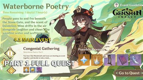 Waterborne Poetry Event Congenial Gathering Full Story Part 1 Genshin