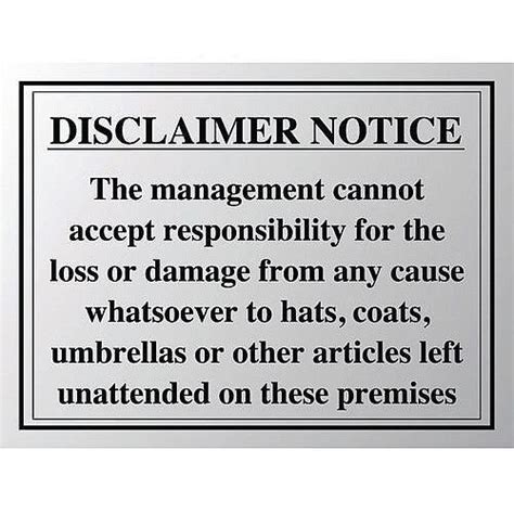 Sign Disclaimer Notice - Hunt Office UK