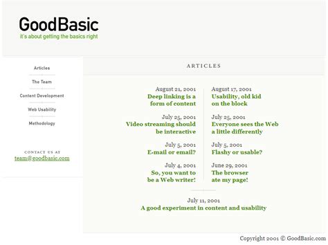 Goodbasic In 2001 Web Design Museum