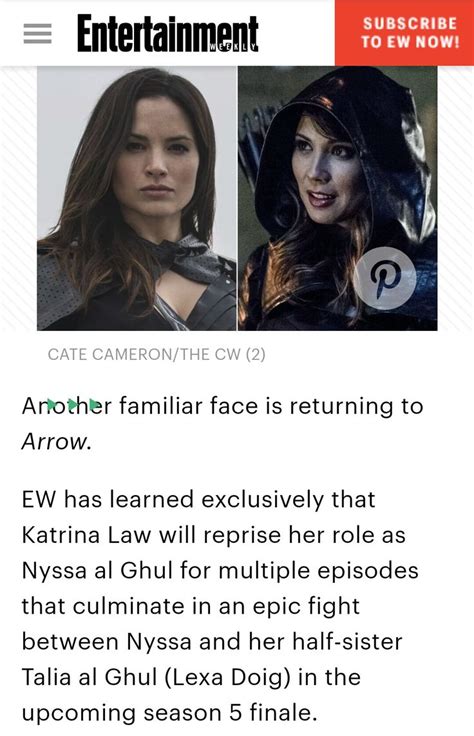 Arrow Katrina Law Returns For Epic Nyssa Vs Talia Al Ghul Showdown