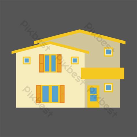 Cartoon Yellow House Illustration PNG Images | AI Free Download - Pikbest