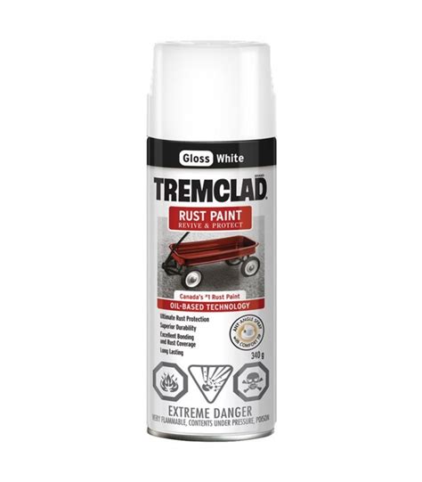 TREMCLAD Oil Based Rust Paint Aerosol Spray 340g Gloss White 85000014