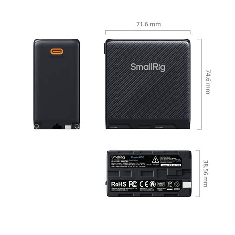 SmallRig NP F970 USB C Rechargeable Camera Battery Black 4469