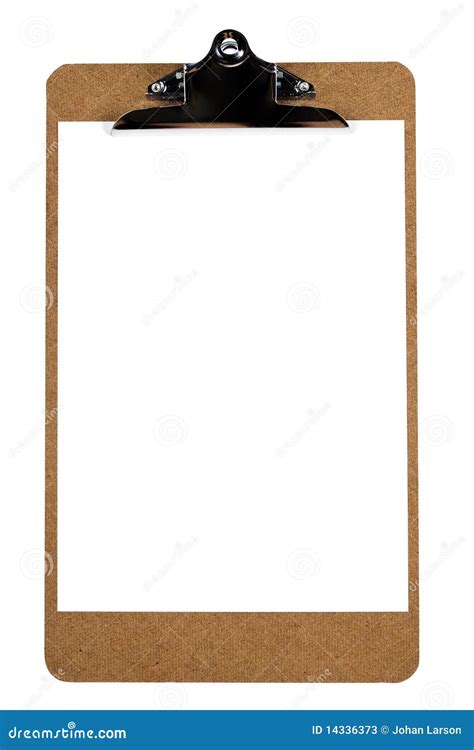 Clipboard With Blank Paper With C Path Stock Photos Image 14336373