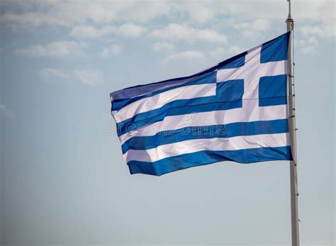 A Waving Greek Flag stock photo. Image of greek, waving - 160570354