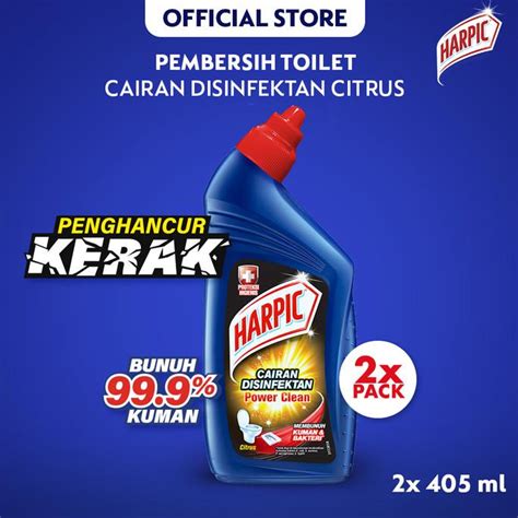 Jual Harpic Cairan Disinfectant Power Clean Citrus 405ml X2 Shopee