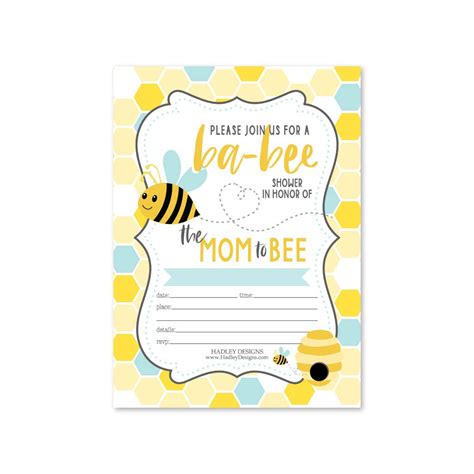 Buy 25 Bee Baby Shower Invitations Sprinkle Invite For Boy Or Girl