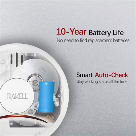 Smoke Alarms, 10-Year Battery Fire Alarm Smoke Detector Smart silence