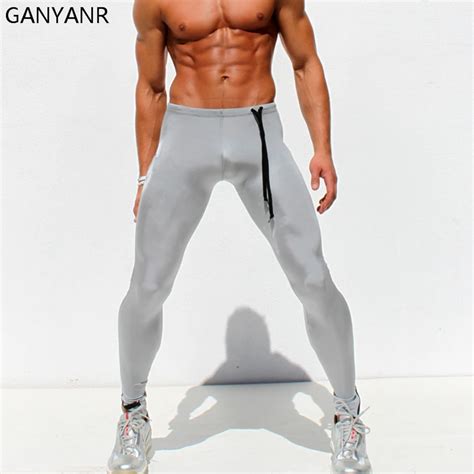 Ganyanr Brand Running Tights Men Sports Pants Yoga Leggings Compression