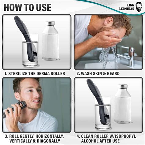 King Leonidas Mm Titanium Beard Derma Roller For Men With