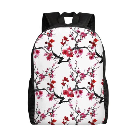 Wukai Cherry Blossoms Travel Laptop Backpack Waterproof Anti Theft