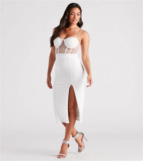 Destiny Formal Bustier Midi Dress And Windsor