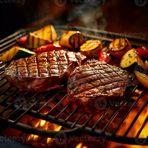 Sizzling steak on a grill generative ai 27074266 Stock Photo at Vecteezy