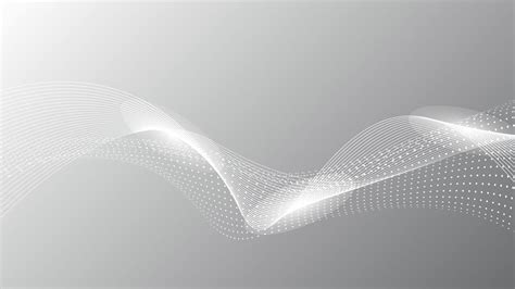 Abstract Grey White Vector Background With Flowing Particles Digital