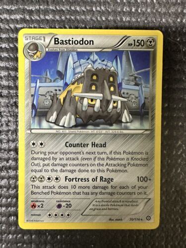 Bastiodon 70 114 Steam Siege Rare Pokemon Card EBay