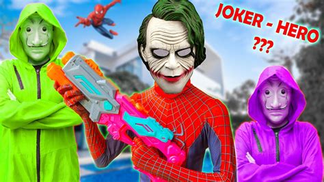 Gugu Nerf War Spiderman Squad Nerf Guns Fight Crime Group Joker Crazy