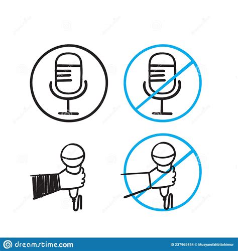 Hand Drawn Doodle Microphone Icon Illustration Vector Isolated Stock