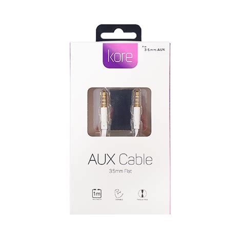 AUX Cable 3.5mm Flat - White - Mobile Central 24/7