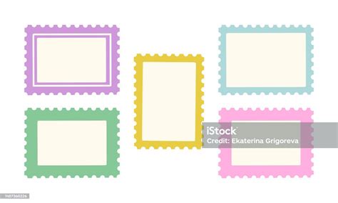 Pastel Palette Post Stamps Blank Cute Coupons Tickets Template Cute