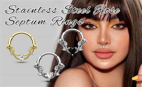 Cm Crareesi Mania Rose Septum Piercing G Hinged Segment Rings L