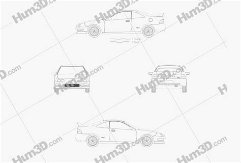 Acura Integra Type-R 1998 Blueprint - 3DModels.org