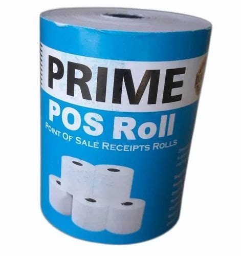 Plain Prime POS Thermal Printer Paper Roll GSM 120 GSM Size 30m L