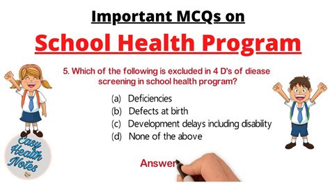 School Health Program Services Important MCQs With Answers YouTube