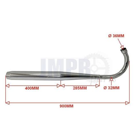 Exhaust Mm Zundapp Single Bend Open Chrome Jmpb Parts