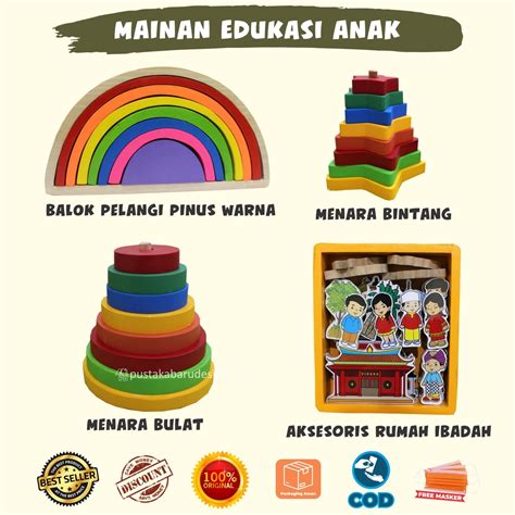 Jual Mainan Edukasi Anak Balok Kayu Alat Peraga Anak Aktif Dan Cerdas