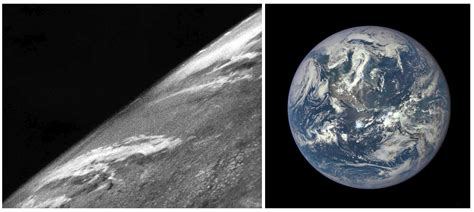 First photo of Earth taken from space in 1946 vs one taken in 2015 : r/spaceporn