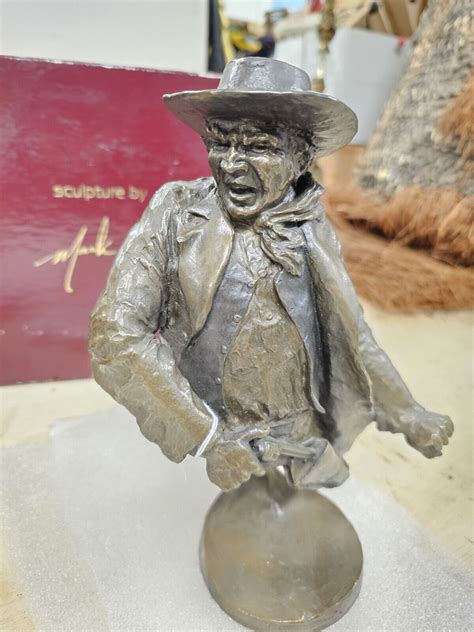 2 Mark Hopkins Western Bronze Sculptures Law Man And Outlaw Duel Ebay