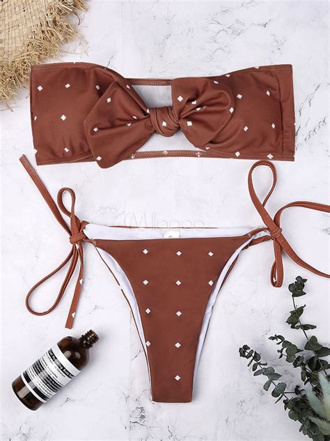 Maillot De Bain Sexy Pour Femmes Bikini Pois Nou Sans Bretelles Sans