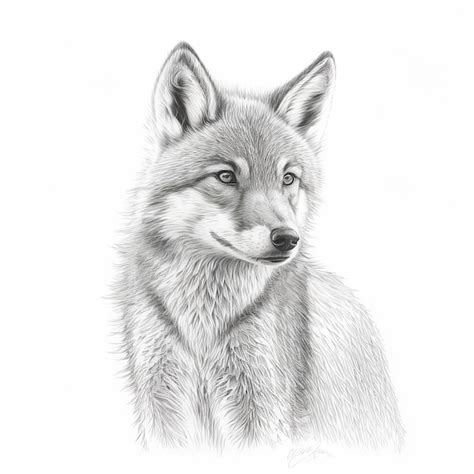 Black Wolf Pencil Drawing